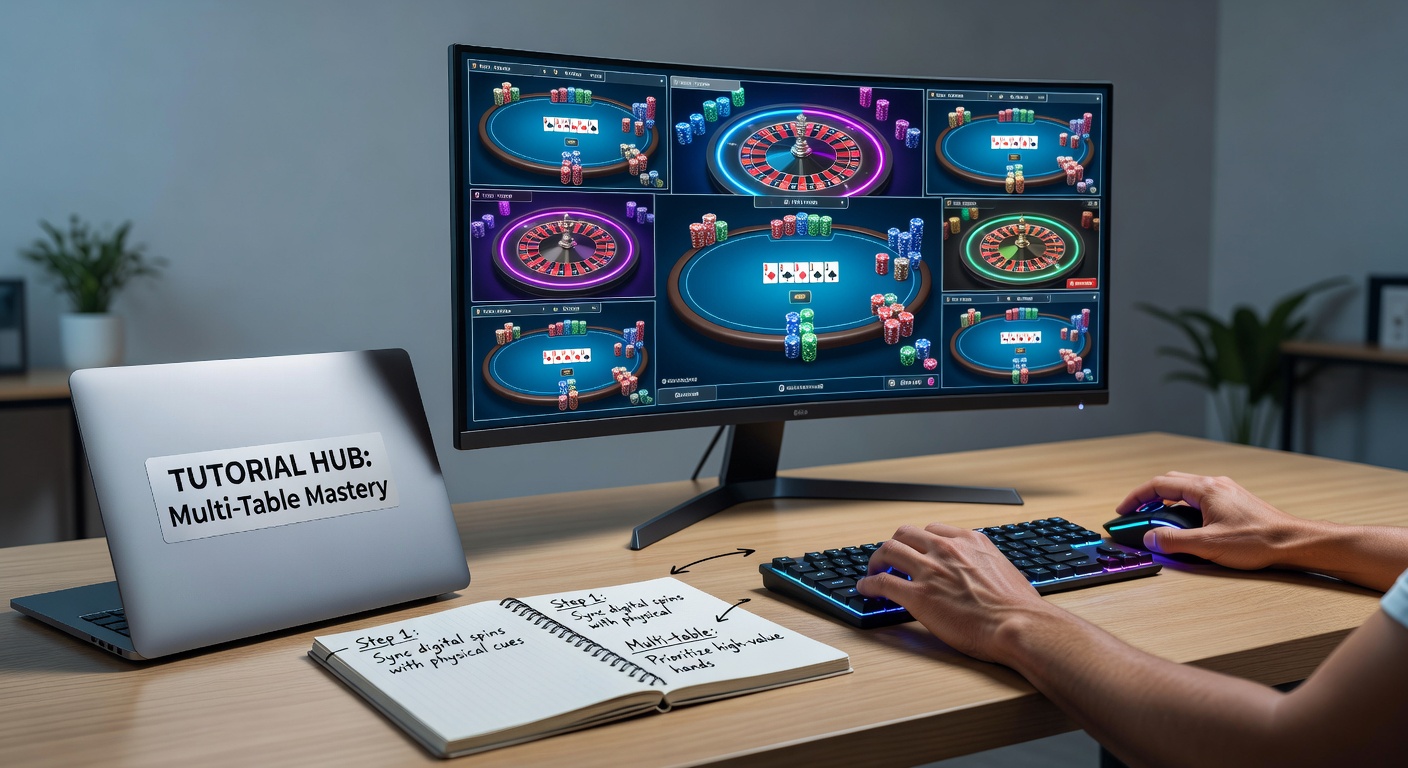 Beispiel für Tutorial-Interface mit Multi-Table-Ansicht in Online-Spielumgebungen