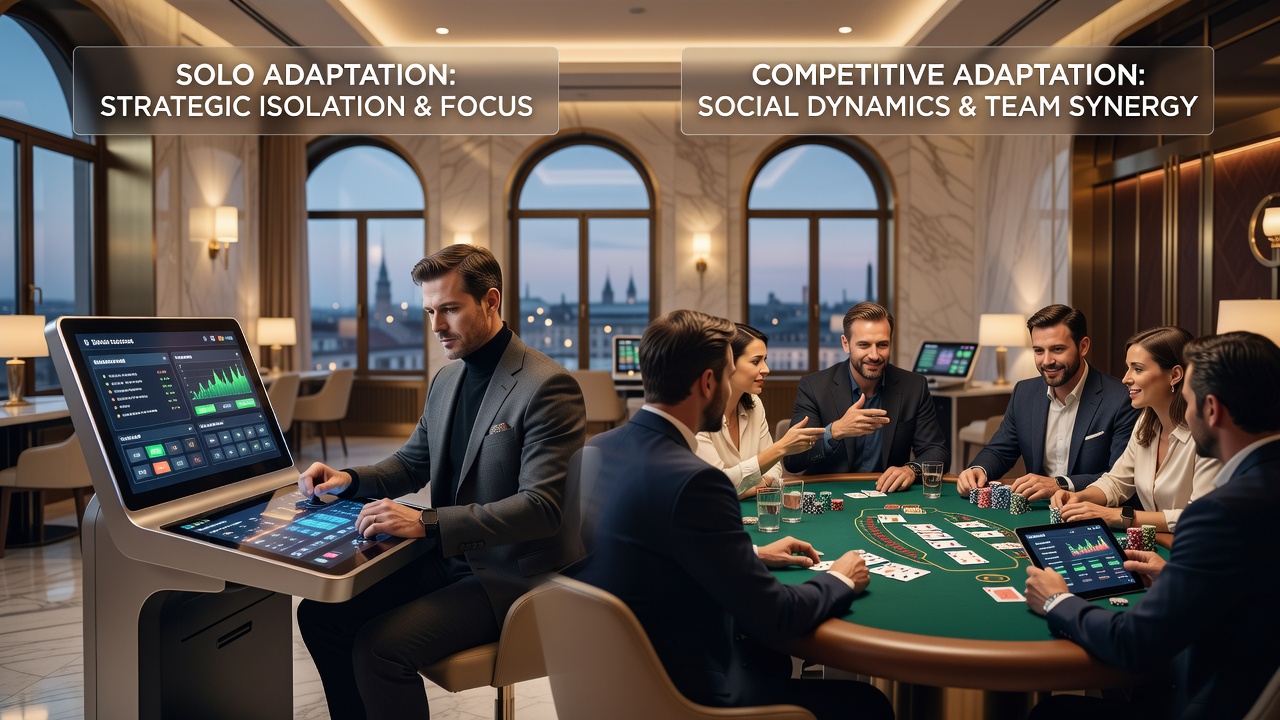 Illustration von Anpassungsprozessen zwischen Solo-Training und kompetitiven Turnieren in europäischen Casinos